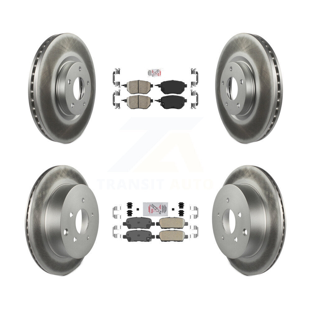Front Rear Ceramic Pad & Coated Disc Brake Rotor Kit For Nissan Murano INFINITI FX35 FX45 KGA-101869
