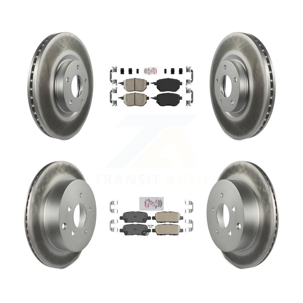 Front Rear Ceramic Pad & Coated Disc Brake Rotor Kit For Nissan Murano INFINITI FX35 FX45 KGA-101870