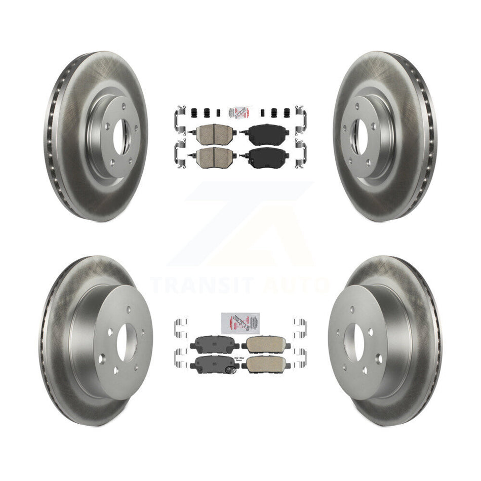 Front Rear Ceramic Pad & Coated Disc Brake Rotor Kit For Nissan Murano INFINITI FX35 FX45 KGA-101870