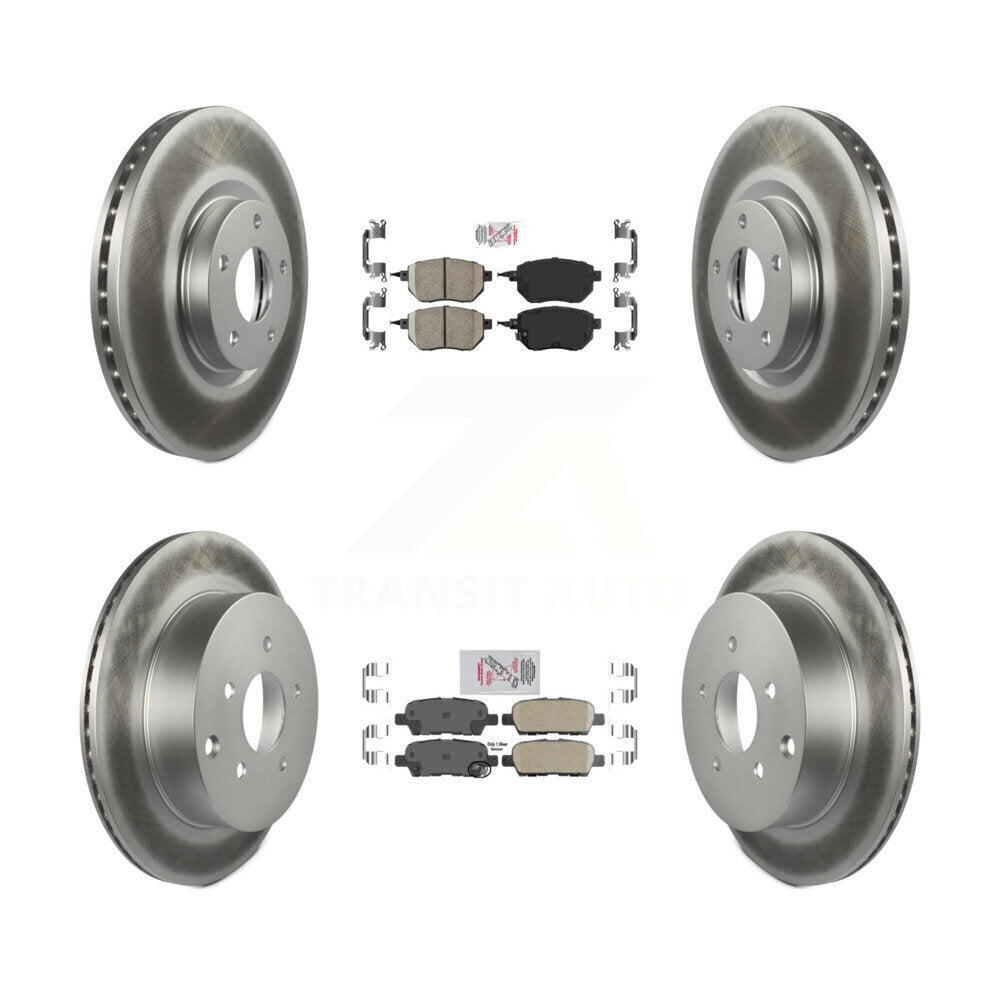 Front Rear Ceramic Pad & Coated Disc Brake Rotor Kit For Nissan Murano INFINITI FX35 FX45 KGA-101871