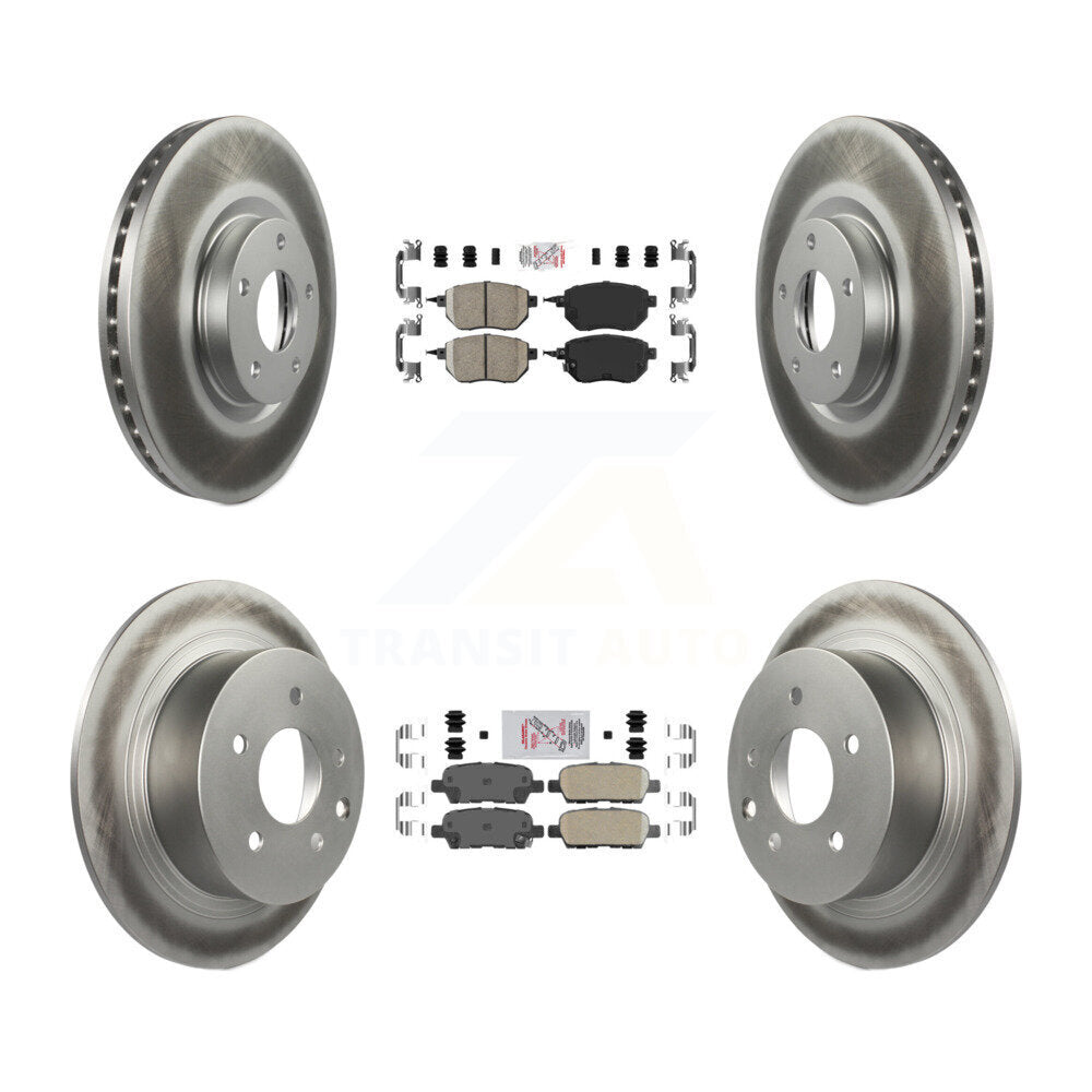 Front Rear Ceramic Pads And Coated Disc Brake Rotors Kit For Nissan Altima Maxima KGA-101876