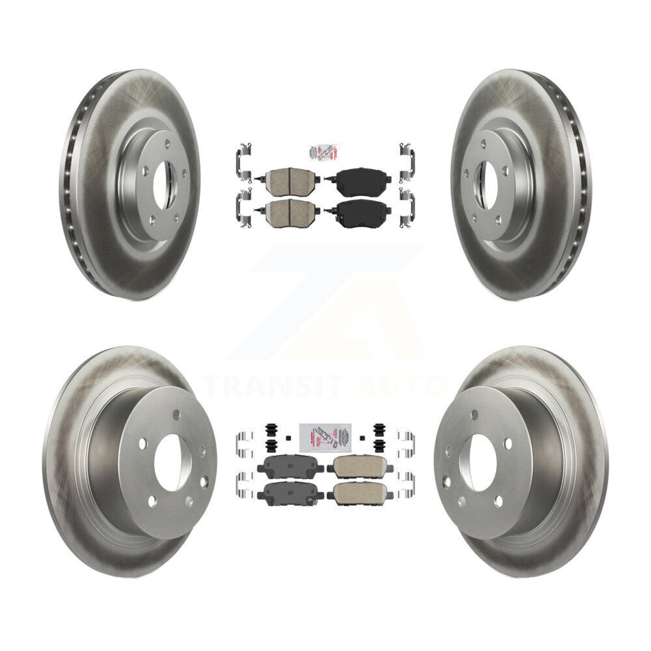 Front Rear Ceramic Pads And Coated Disc Brake Rotors Kit For Nissan Altima Maxima KGA-101877