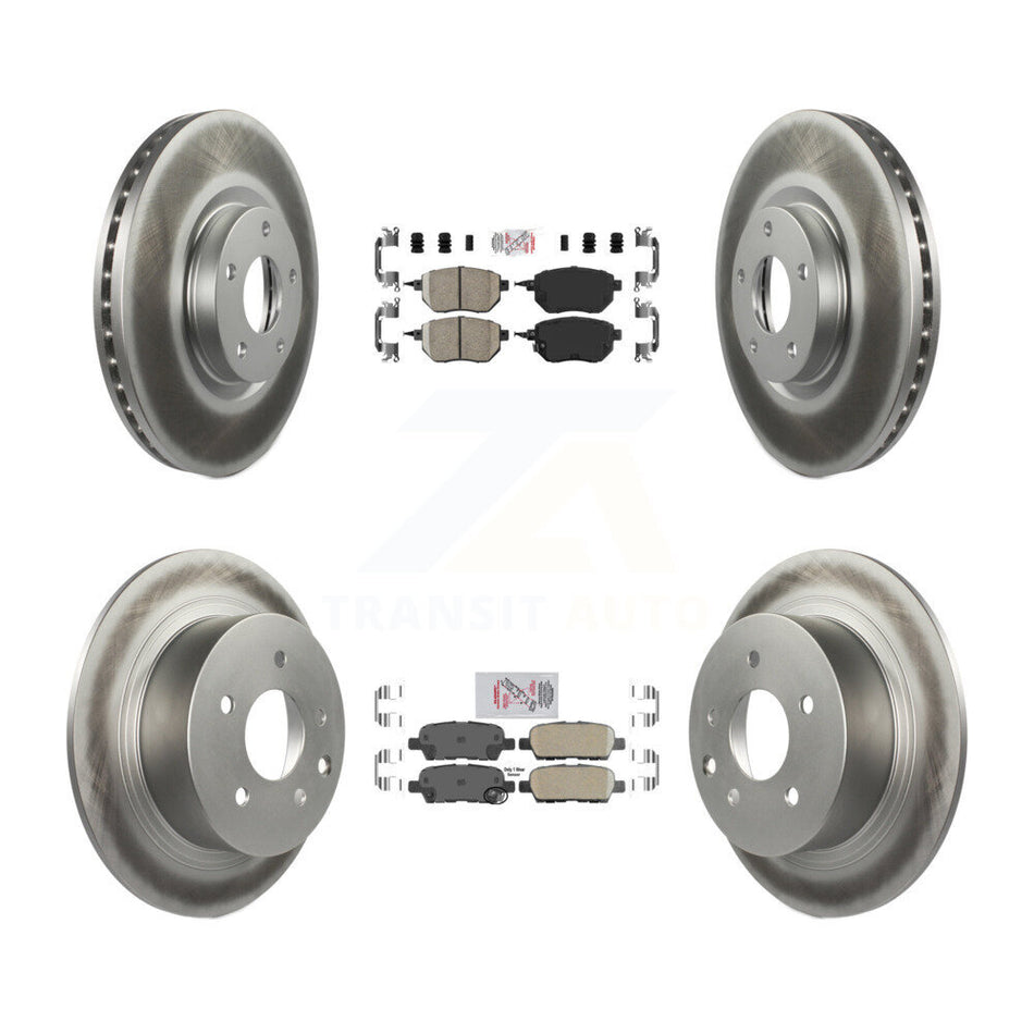 Front Rear Ceramic Pads And Coated Disc Brake Rotors Kit For Nissan Altima Maxima KGA-101878