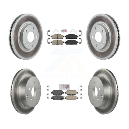 Front Rear Ceramic Pads And Coated Disc Brake Rotors Kit For 2004-2009 Nissan Quest KGA-101881
