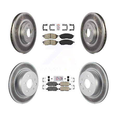 Front Semi-Metallic Rear Ceramic Pad Coat Brake Rotors Kit For INFINITI G37 EX35 G35 QX50 KGA-101886