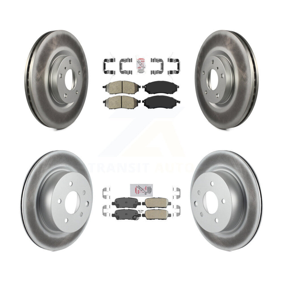 Front Semi-Metallic Rear Ceramic Pad Coat Brake Rotors Kit For INFINITI G37 EX35 G35 QX50 KGA-101889