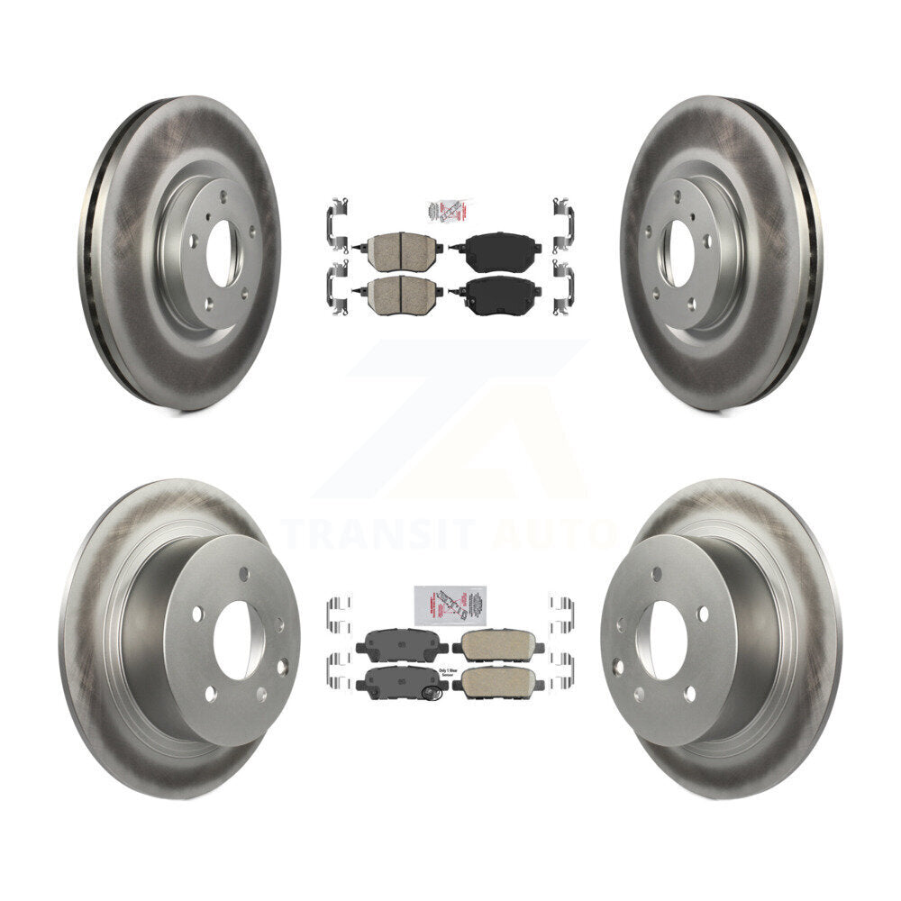 Front Rear Ceramic Pads And Coated Disc Brake Rotors Kit For Nissan Altima Maxima KGA-101895