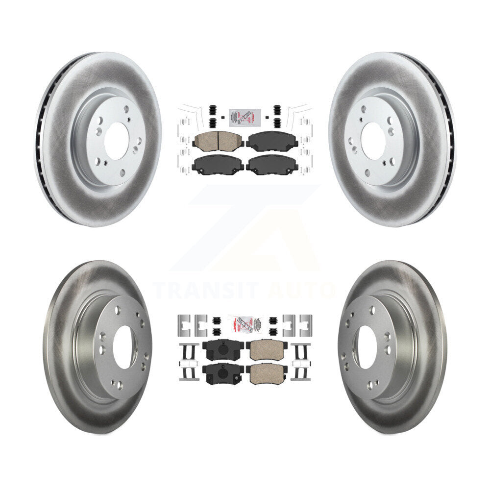Front Rear Ceramic Pads And Coated Disc Brake Rotors Kit For Honda Civic Acura ILX KGA-101901