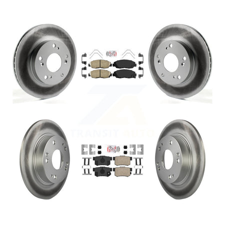 Front Rear Ceramic Pads And Coated Disc Brake Rotors Kit For Honda Civic KGA-101902