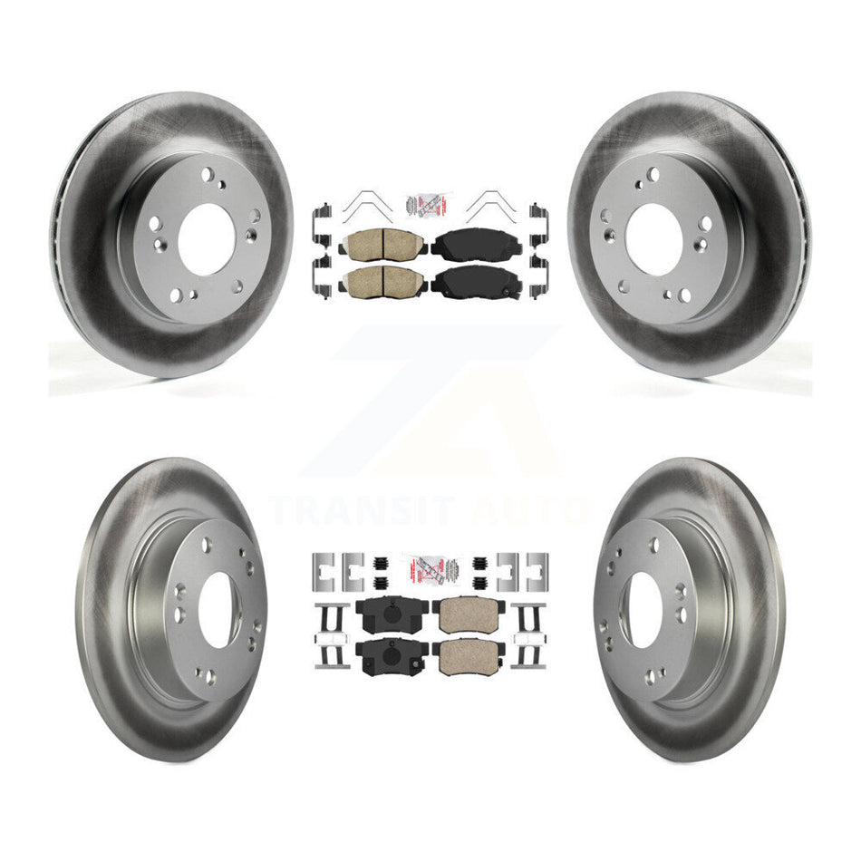 Front Rear Ceramic Pads And Coated Disc Brake Rotors Kit For Honda Civic KGA-101902