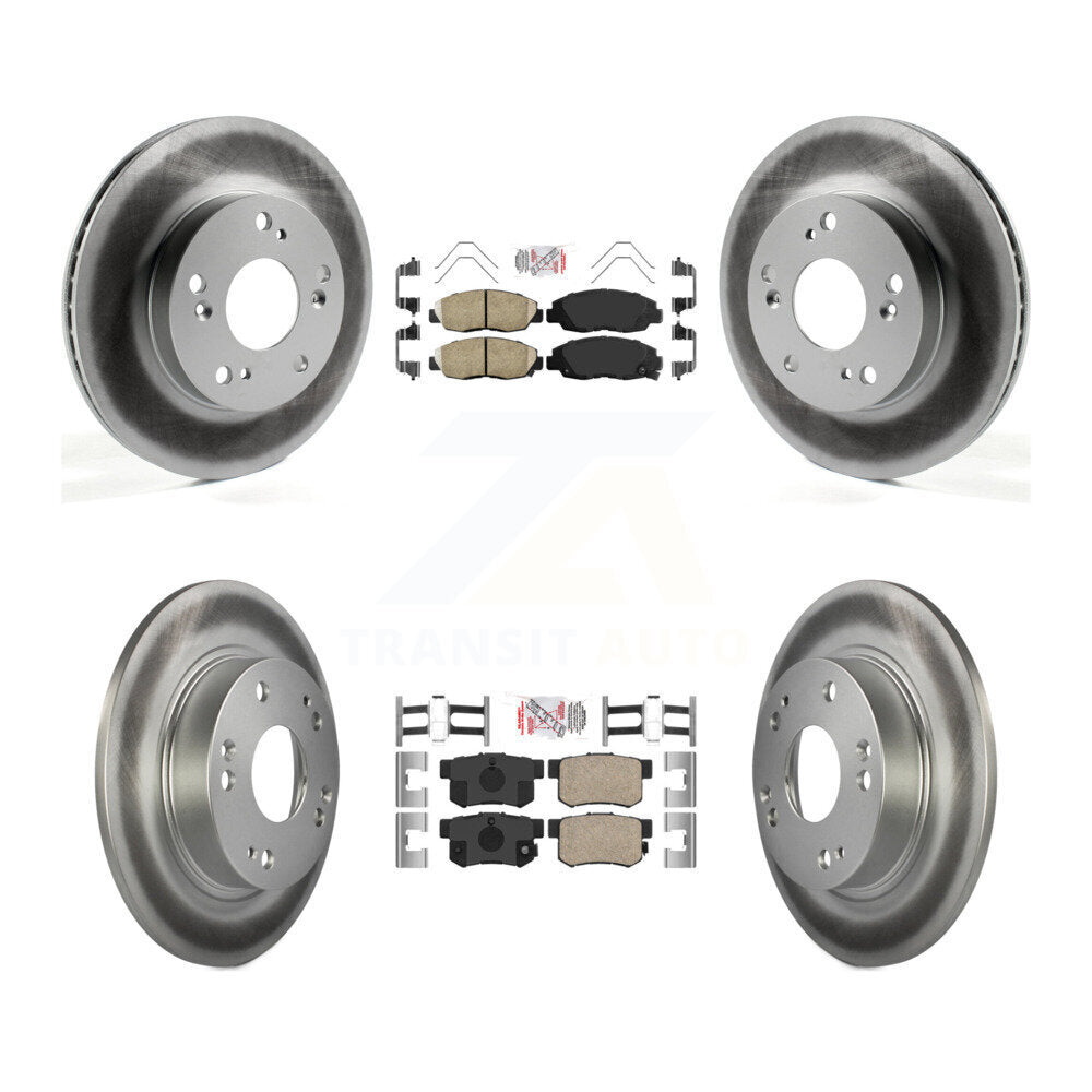 Front Rear Ceramic Pads And Coated Disc Brake Rotors Kit For Honda Civic KGA-101904