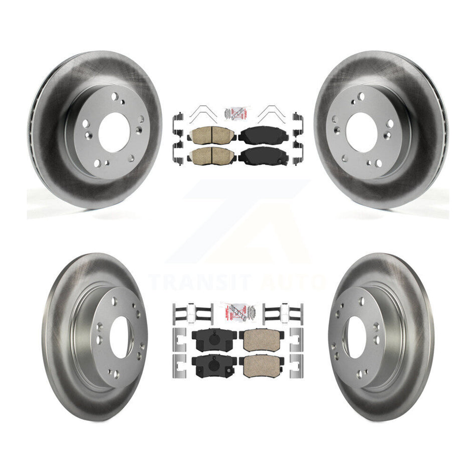 Front Rear Ceramic Pads And Coated Disc Brake Rotors Kit For Honda Civic KGA-101904