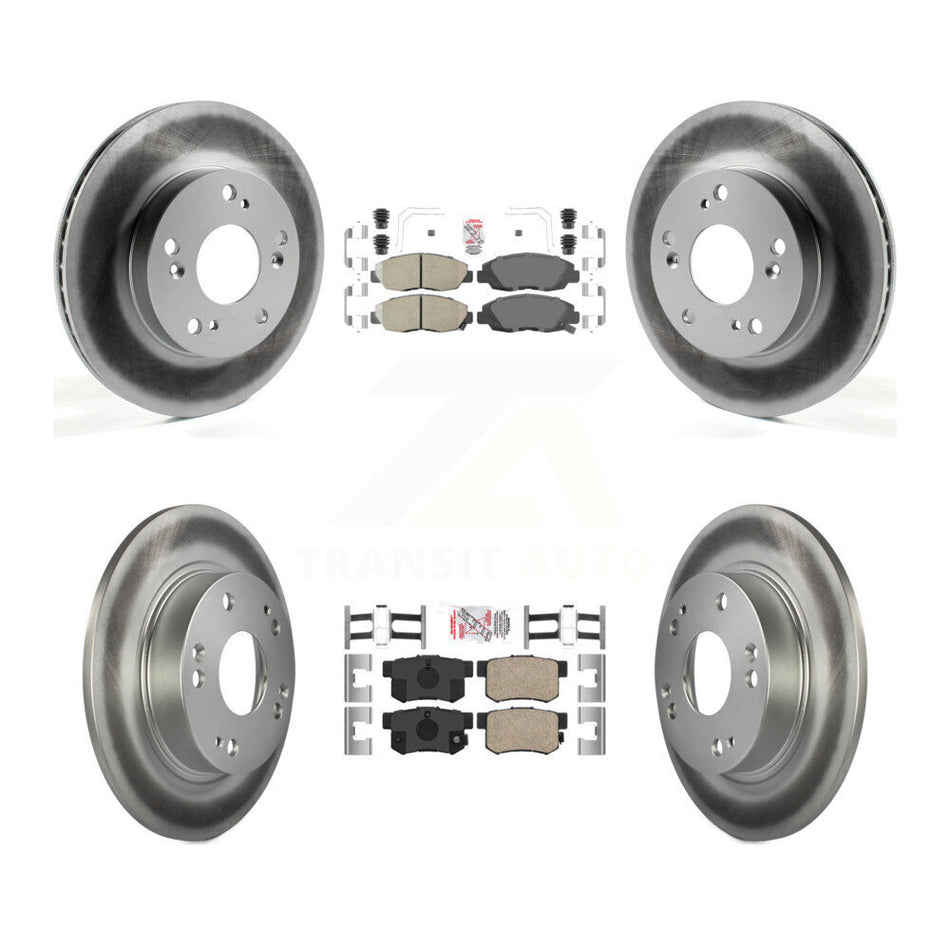 Front Rear Ceramic Pads And Coated Disc Brake Rotors Kit For Honda Civic KGA-101905