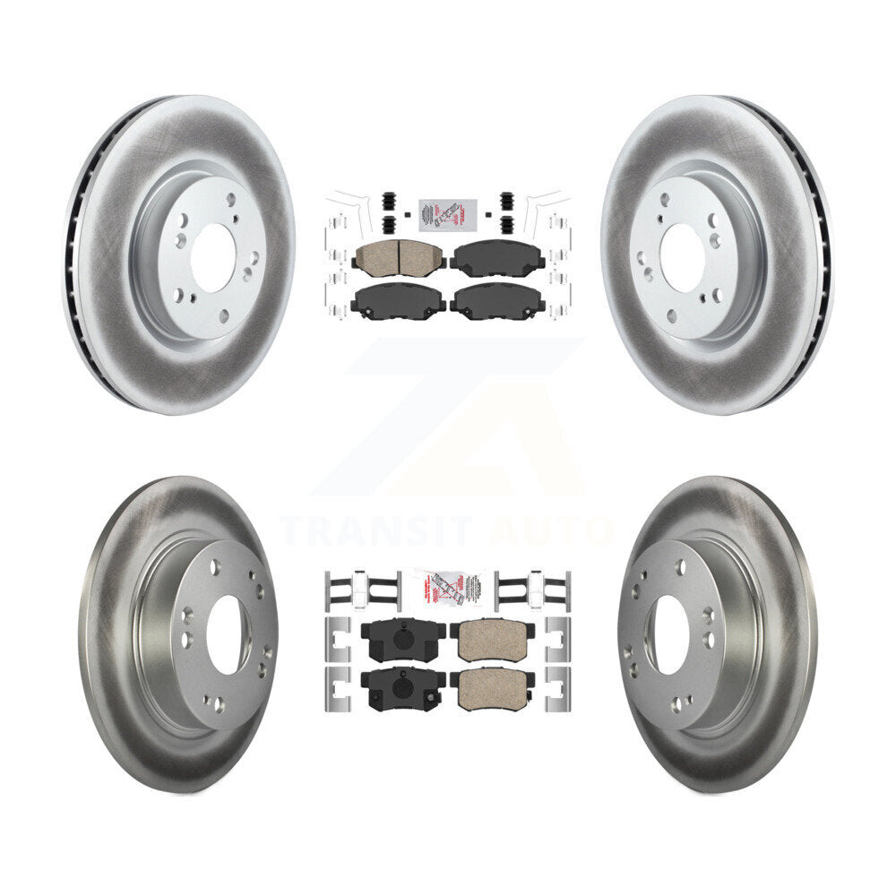 Front Rear Ceramic Pads And Coated Disc Brake Rotors Kit For Honda Civic Acura ILX KGA-101907