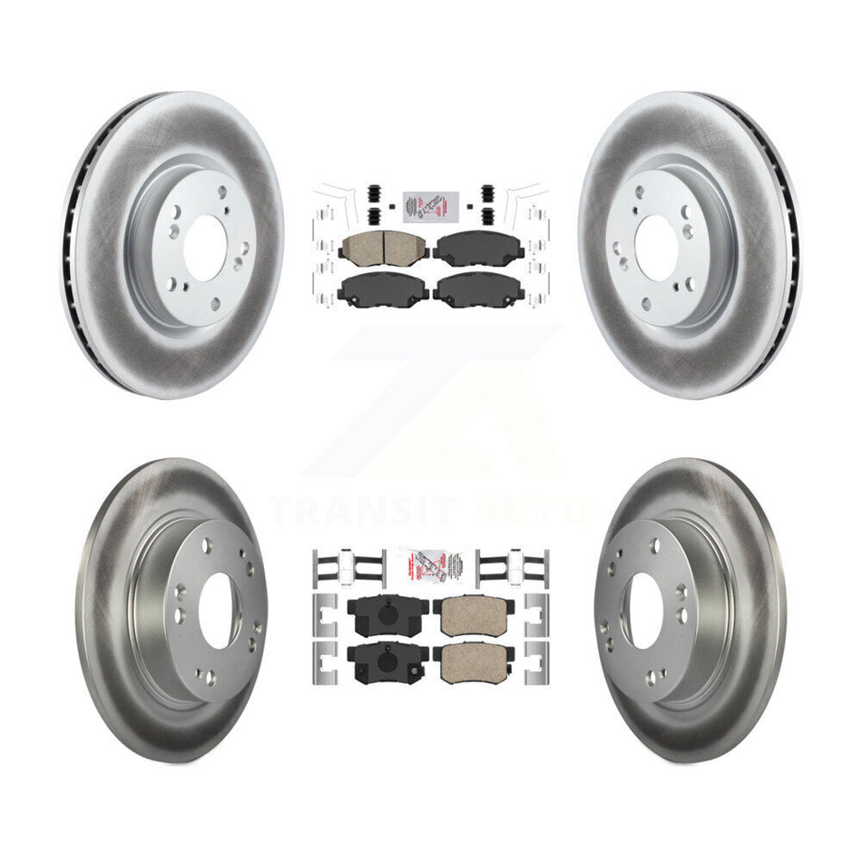 Front Rear Ceramic Pads And Coated Disc Brake Rotors Kit For Honda Civic Acura ILX KGA-101907