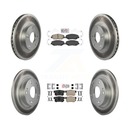 Front Rear Ceramic Pads And Coated Disc Brake Rotors Kit For Honda Civic KGA-101912