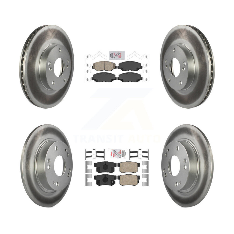 Front Rear Ceramic Pads And Coated Disc Brake Rotors Kit For Honda Civic KGA-101914