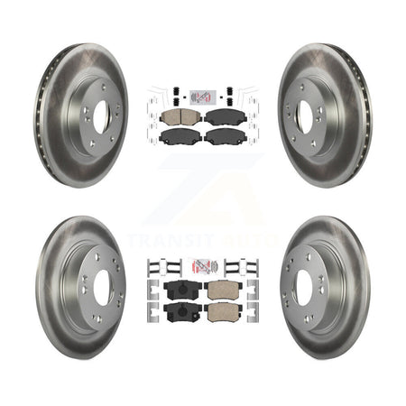 Front Rear Ceramic Pads And Coated Disc Brake Rotors Kit For Honda Civic KGA-101915