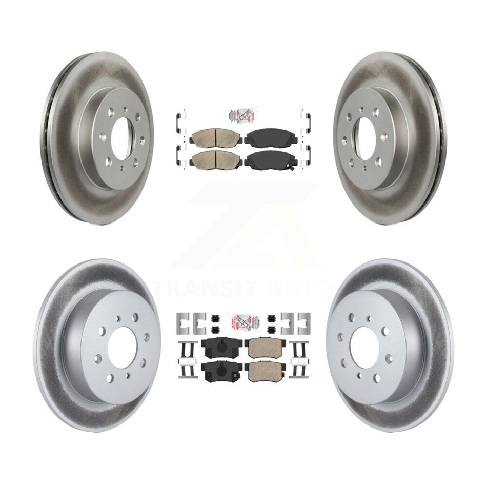 Front Rear Ceramic Pads And Coated Disc Brake Rotors Kit For Honda Civic Acura EL KGA-101917