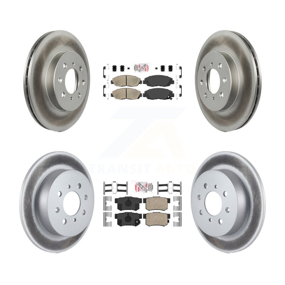 Front Rear Ceramic Pads And Coated Disc Brake Rotors Kit For Honda Civic Acura EL KGA-101918