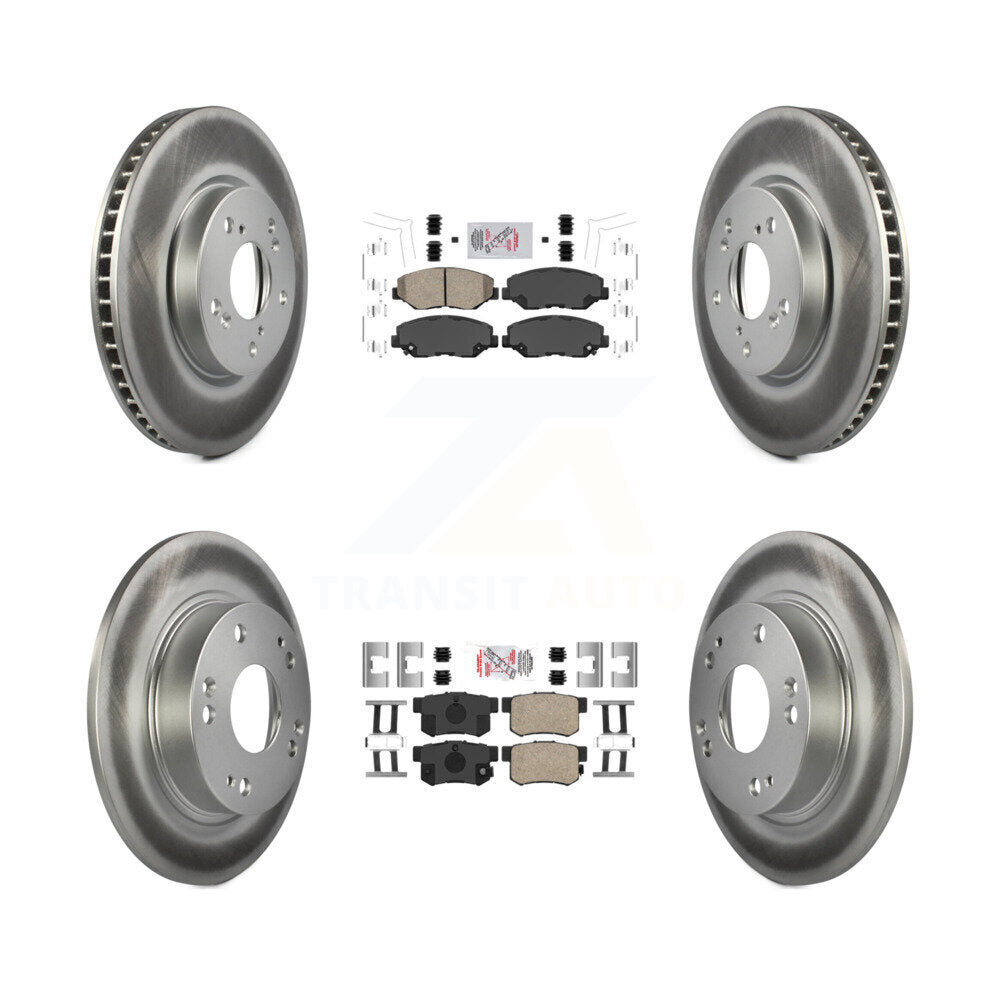 Front Rear Ceramic Pads And Coated Disc Brake Rotors Kit For Honda Civic KGA-101921