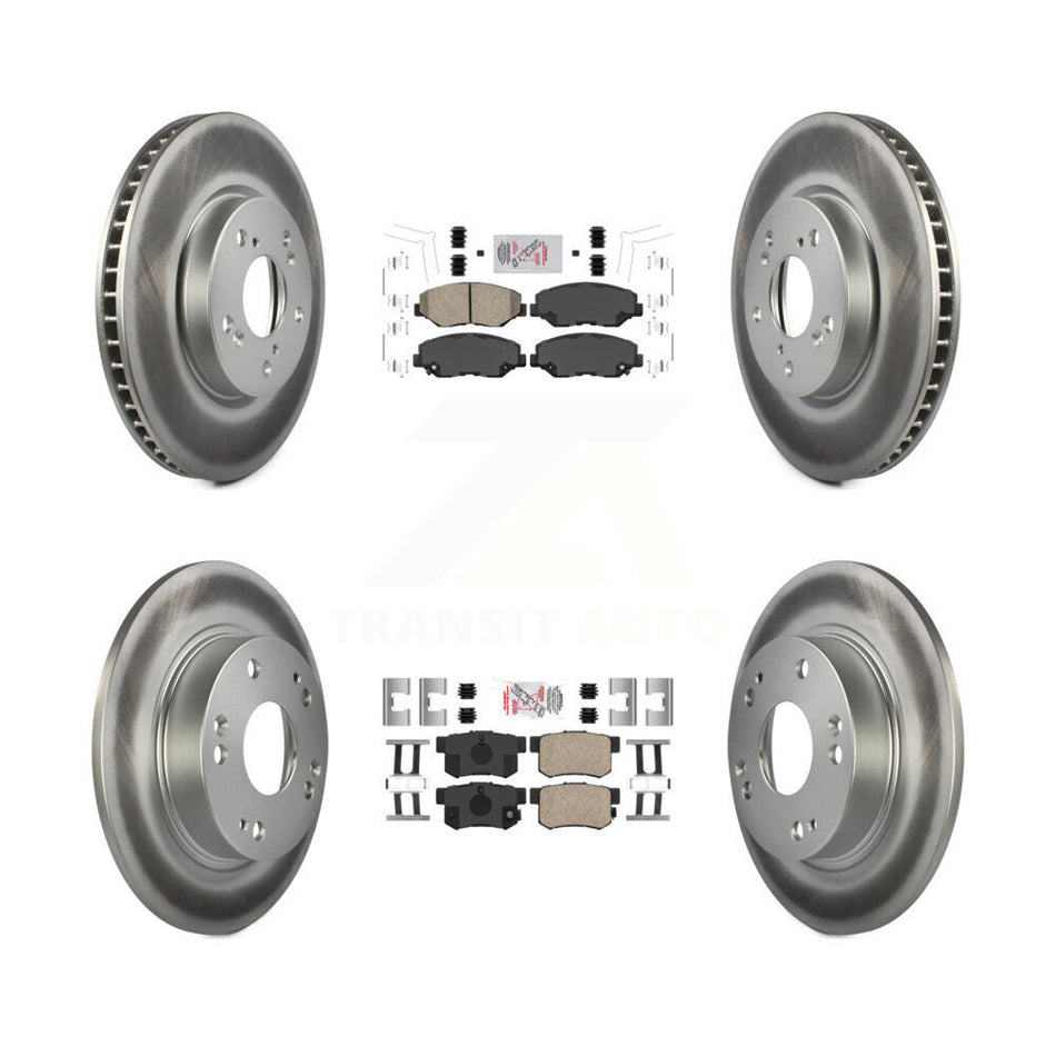 Front Rear Ceramic Pads And Coated Disc Brake Rotors Kit For Honda Civic KGA-101921
