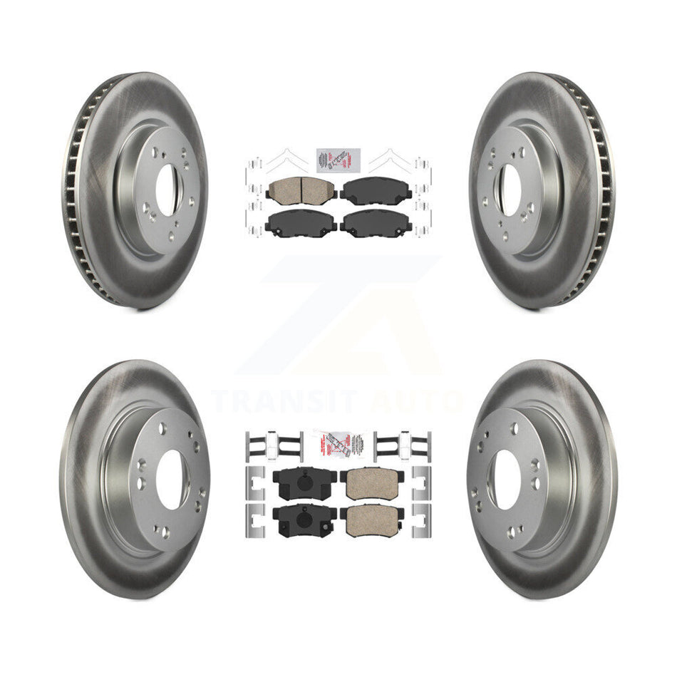 Front Rear Ceramic Pads And Coated Disc Brake Rotors Kit For Honda Civic KGA-101922