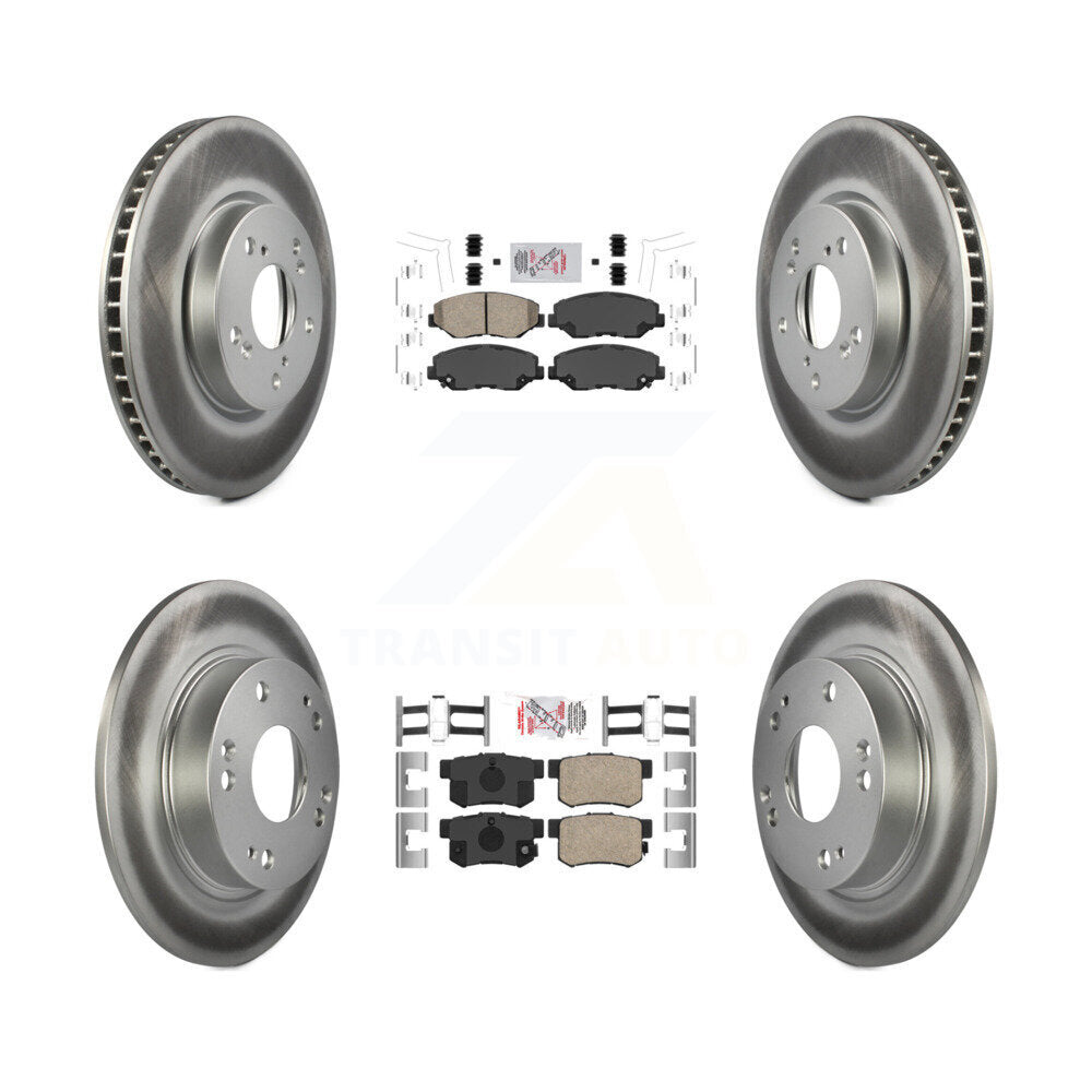 Front Rear Ceramic Pads And Coated Disc Brake Rotors Kit For Honda Civic KGA-101923