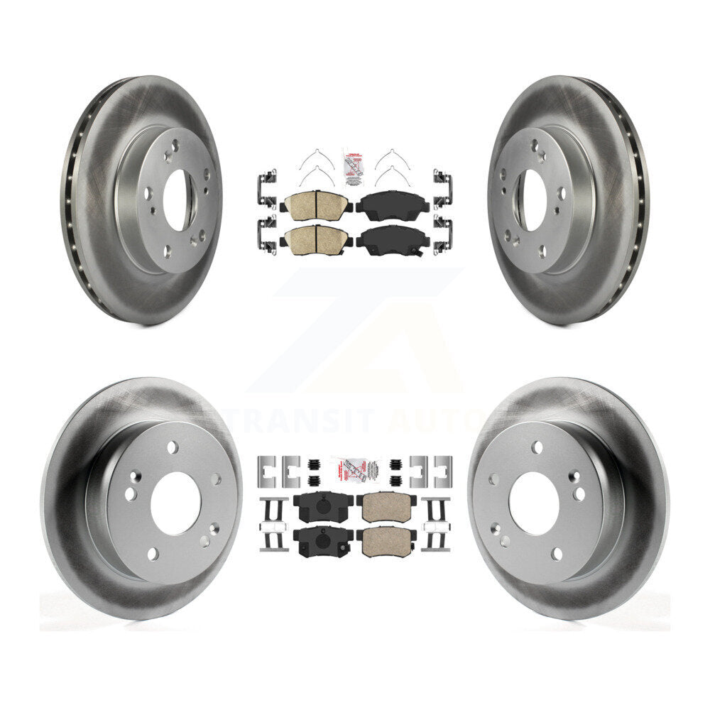 Front Rear Ceramic Pads And Coated Disc Brake Rotors Kit For Honda Civic Acura RSX KGA-101926