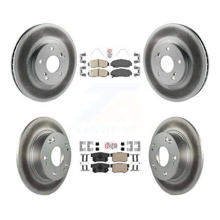 Front Rear Ceramic Pads And Coated Disc Brake Rotors Kit For Honda Accord Acura TSX KGA-101928
