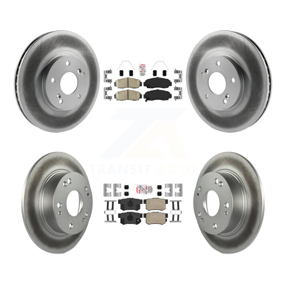 Front Rear Ceramic Pads And Coated Disc Brake Rotors Kit For Honda Accord Acura TSX KGA-101929