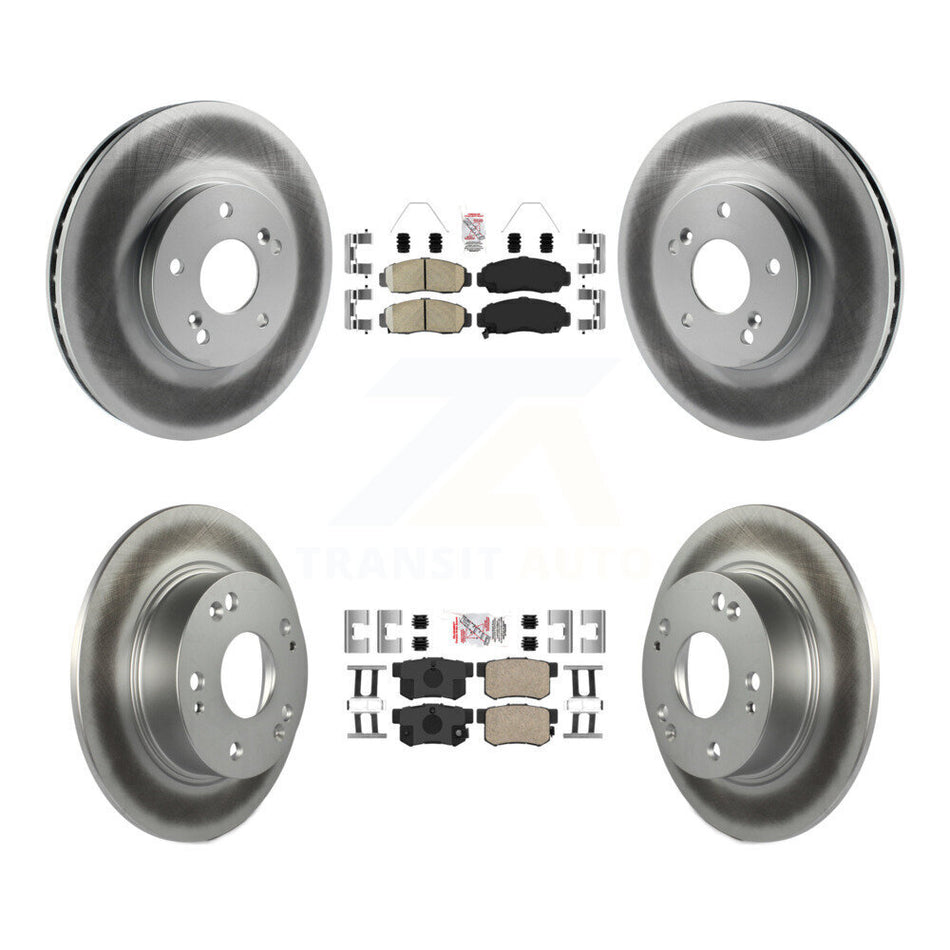 Front Rear Ceramic Pads And Coated Disc Brake Rotors Kit For Honda Accord Acura TSX KGA-101929