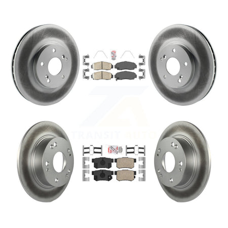 Front Rear Ceramic Pads And Coated Disc Brake Rotors Kit For Honda Accord Acura TSX KGA-101930