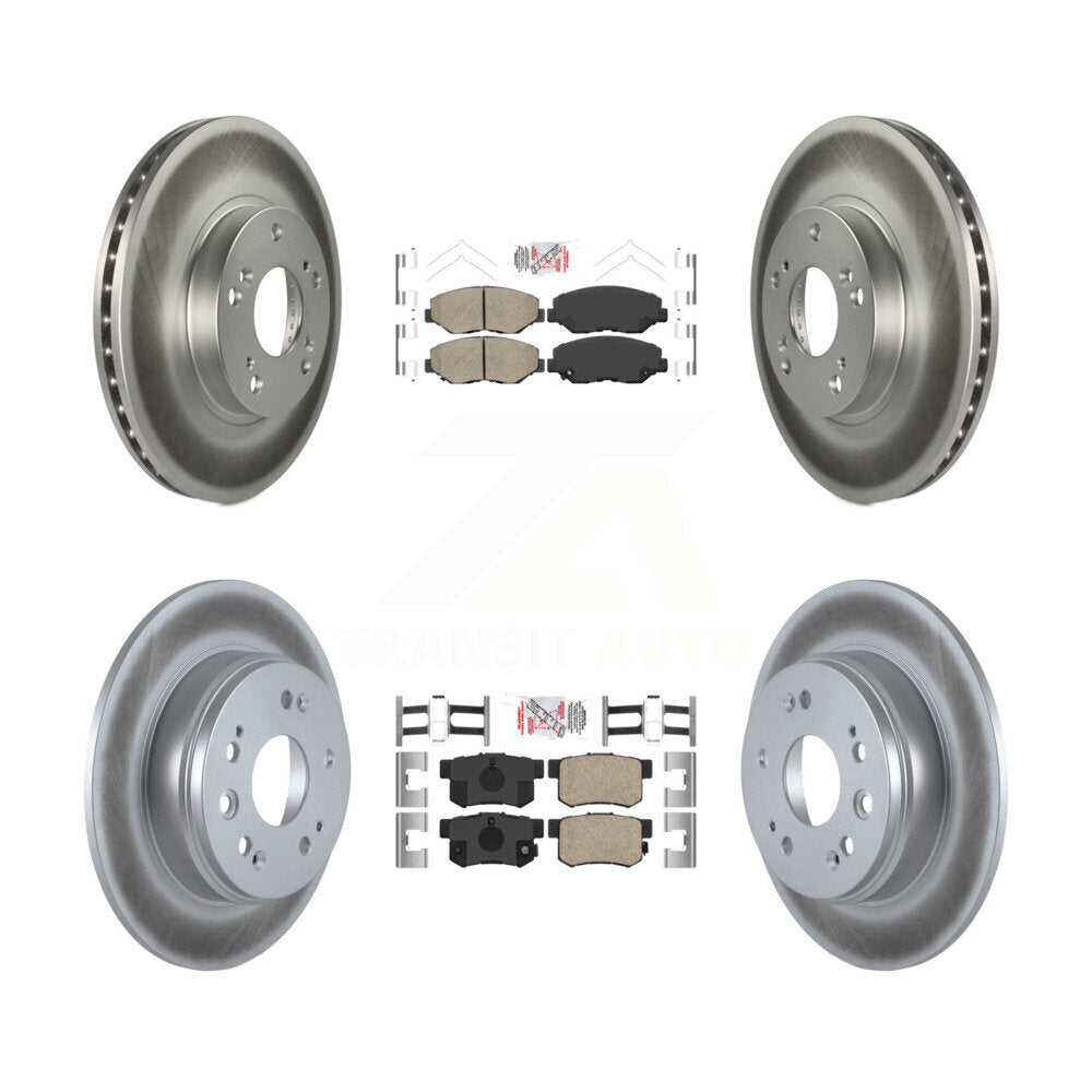 Front Rear Ceramic Pads And Coated Disc Brake Rotors Kit For 2002-2004 Honda CR-V KGA-101940