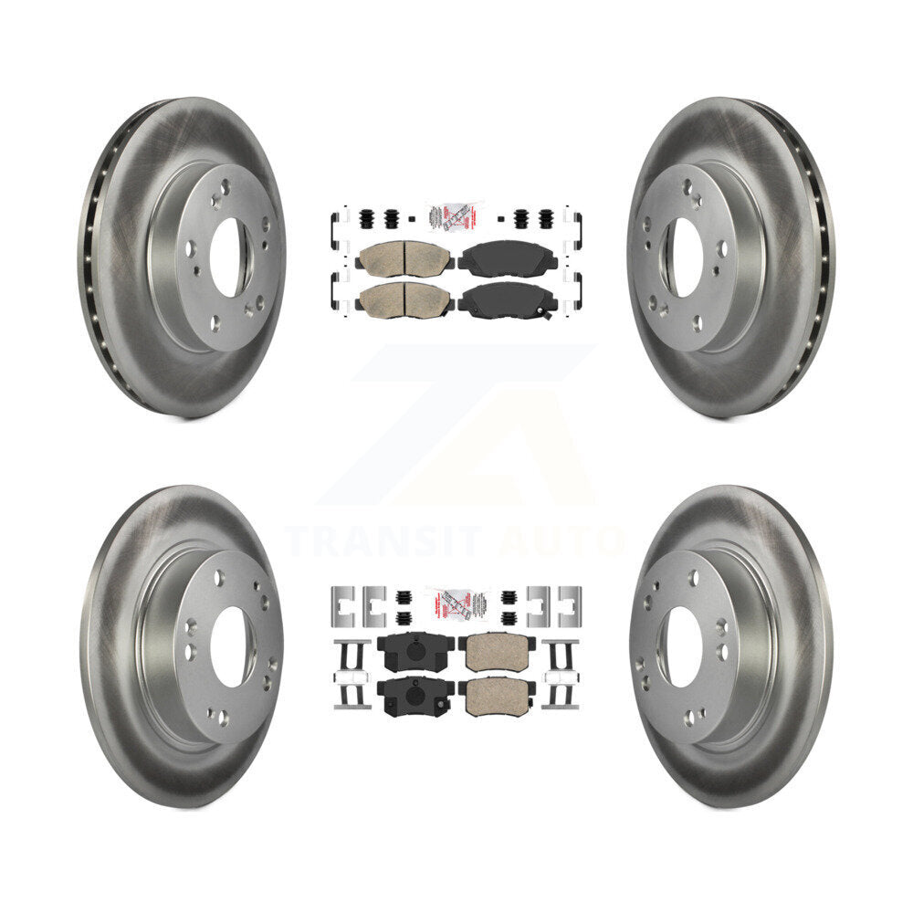 Front Rear Ceramic Pads And Coated Disc Brake Rotors Kit For Honda Civic KGA-101964