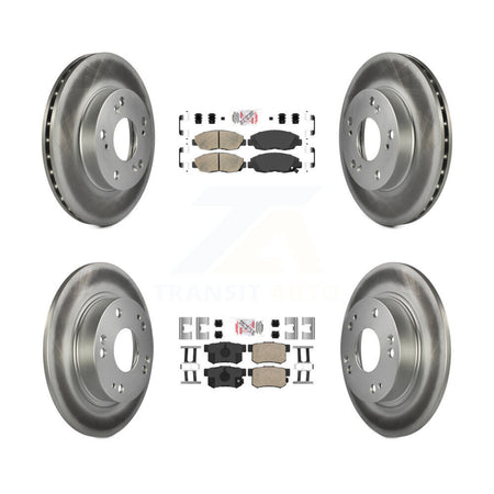 Front Rear Ceramic Pads And Coated Disc Brake Rotors Kit For Honda Civic KGA-101964