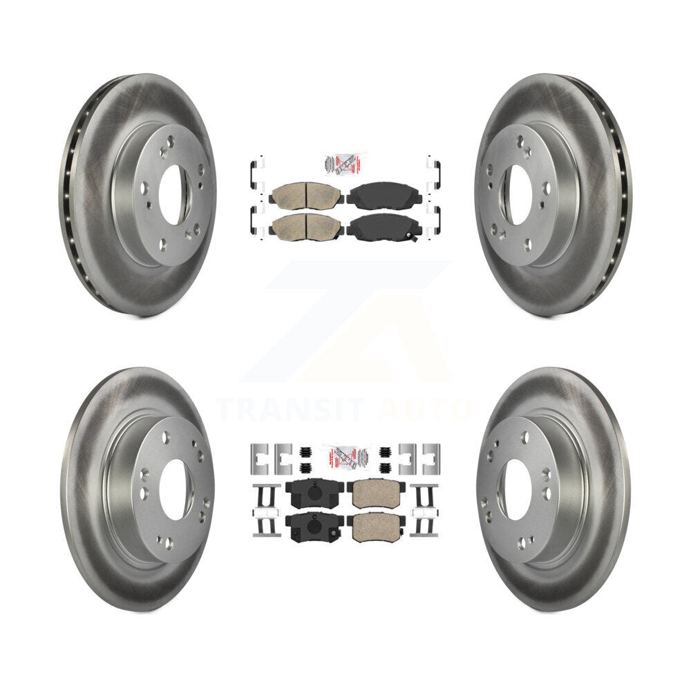 Front Rear Ceramic Pads And Coated Disc Brake Rotors Kit For Honda Civic KGA-101965