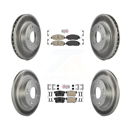 Front Rear Ceramic Pads And Coated Disc Brake Rotors Kit For Honda Civic KGA-101965