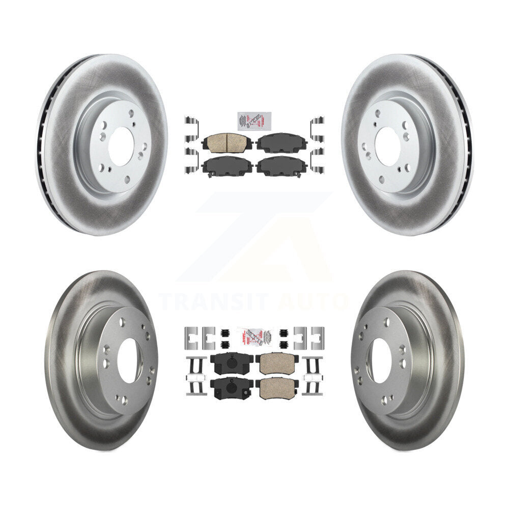 Front Rear Ceramic Pads And Coated Disc Brake Rotors Kit For Honda Civic Acura CSX KGA-101966