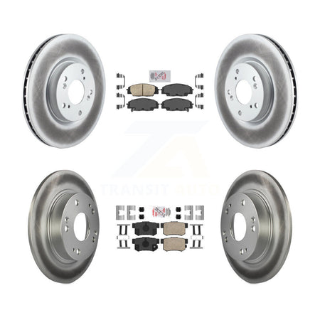 Front Rear Ceramic Pads And Coated Disc Brake Rotors Kit For Honda Civic Acura CSX KGA-101966