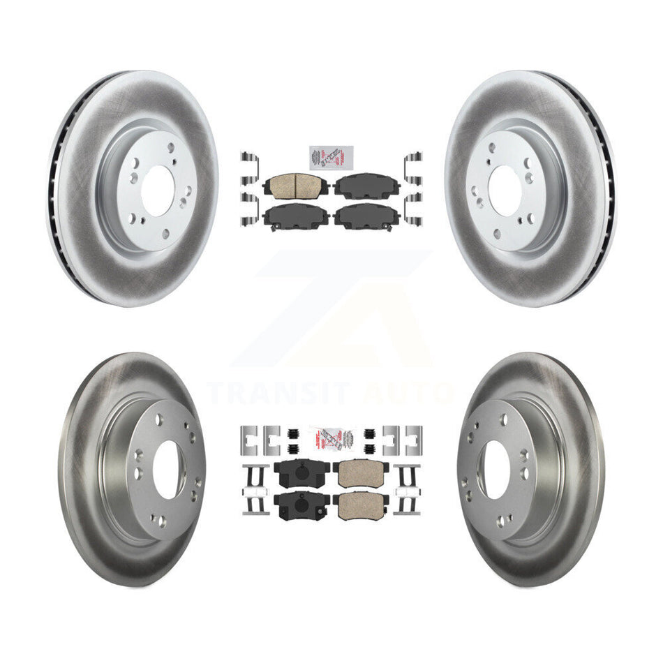Front Rear Ceramic Pads And Coated Disc Brake Rotors Kit For Honda Civic Acura CSX KGA-101966