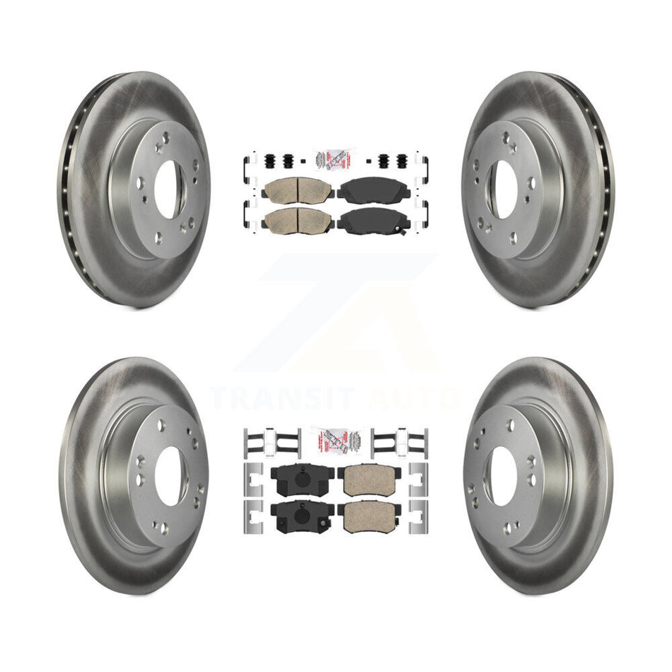 Front Rear Ceramic Pads And Coated Disc Brake Rotors Kit For Honda Civic KGA-101967