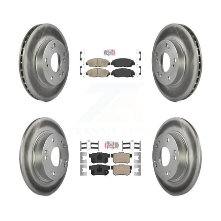 Front Rear Ceramic Pads And Coated Disc Brake Rotors Kit For Honda Civic KGA-101968