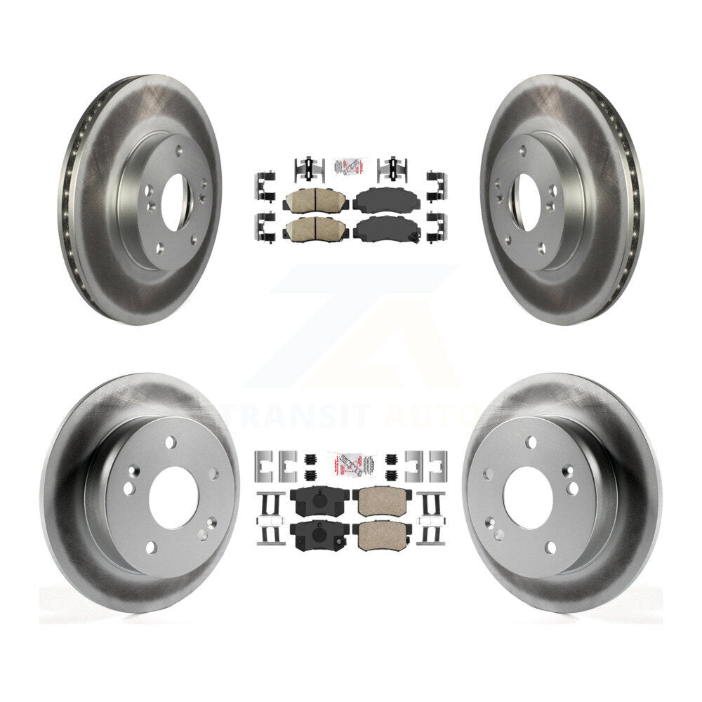 Front Rear Ceramic Pads And Coated Disc Brake Rotors Kit For 1998-2002 Honda Accord 3.0L KGA-101977