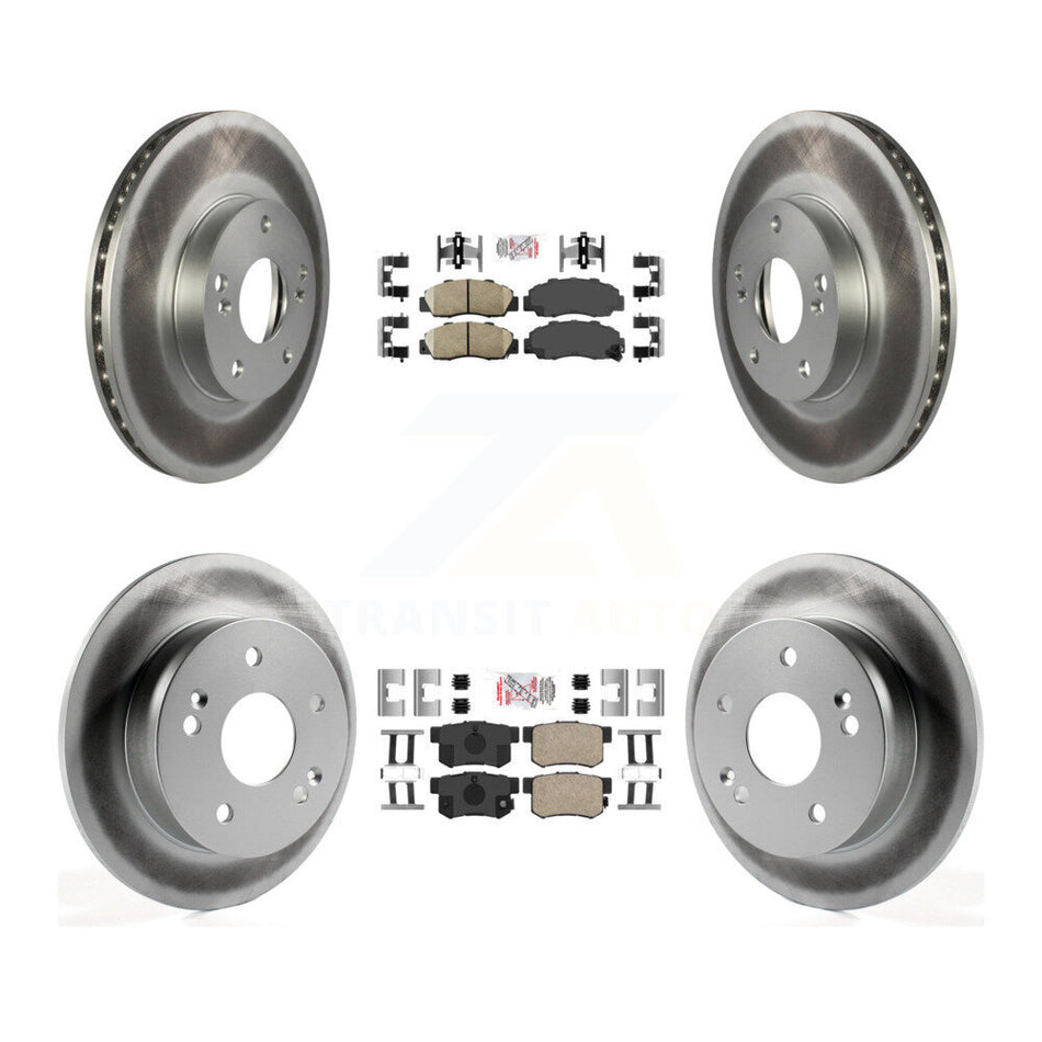 Front Rear Ceramic Pads And Coated Disc Brake Rotors Kit For 1998-2002 Honda Accord 3.0L KGA-101977