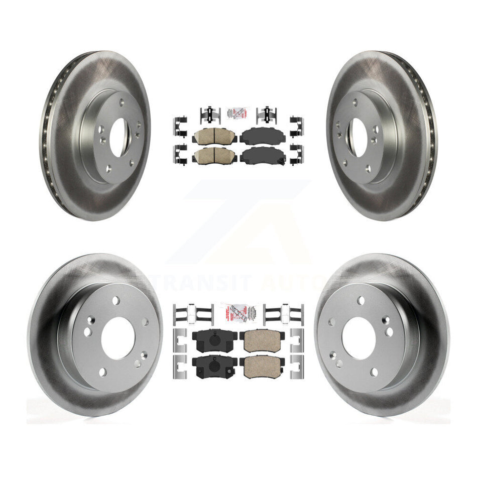 Front Rear Ceramic Pads And Coated Disc Brake Rotors Kit For 1998-2002 Honda Accord 3.0L KGA-101979