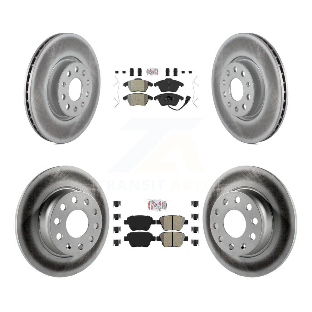 Front Rear Semi-Metallic Pads And Coated Disc Brake Rotors Kit For Volkswagen Beetle GTI KGA-101986