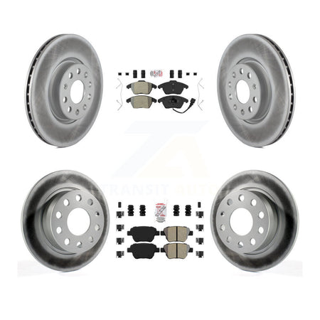 Front Rear Semi-Metallic Pad & Coated Brake Rotor Kit For 2017-2018 Volkswagen Jetta 2.0L KGA-101992