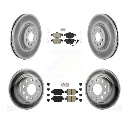 Front Rear Semi-Metallic Pad & Coated Brake Rotor Kit For 2017-2018 Volkswagen Jetta 2.0L KGA-101999
