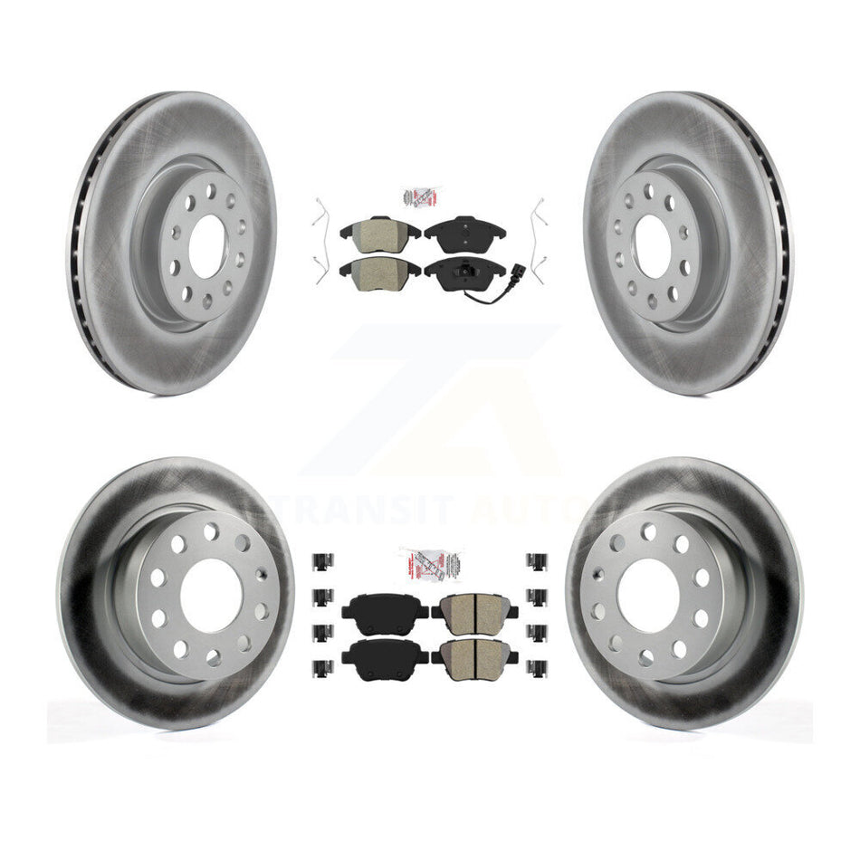 Front Rear Semi-Metallic Pad & Coated Brake Rotor Kit For 2017-2018 Volkswagen Jetta 2.0L KGA-101999